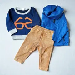子供服80cm ナイロンパーカー、セーター、パンツセット