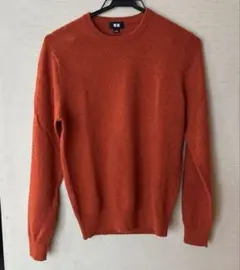 UNIQLO オレンジ クルーネックセーター Sカシミヤ