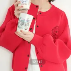 スカラー ScoLar 刺繍 スナップ カーディガン スカラーちゃん刺繍