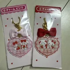 Lil ala mode×サンリオキャラクターズ チャーム赤とピンク2点セット