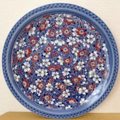 【未使用品】大皿　昭和 レトロ　アンティーク　梅の花柄　直径 32.2㎝