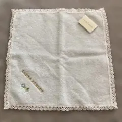 ☆新品未使用　ローラアシュレイ　タオルハンカチ　刺繍レース　ブルー系　匿名配送☆