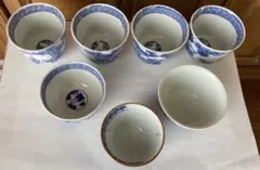 染付 湯呑み 四種7客セット