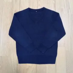 ヒラキネイビー Vネックニットスクールセーター サイズ110