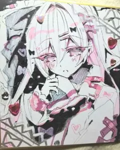 ゲ*ク様 原画色紙 ブルアカ 天童ケイ ファンアート 一点物 養*士様 天童ケイ ブルーアーカイブ ブルアカ 手描きイラスト ミニ色紙
