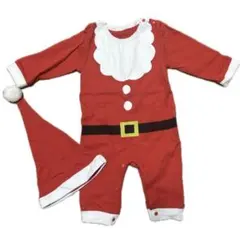 サンクロース　ロンパース　帽子セット　80 クリスマス