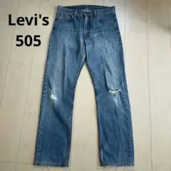 Levi's ストレートデニムパンツ ダメージ加工 - メルカリ
