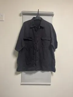 gu ジーユー　半袖　シャツ　ダークグレー　灰 XL