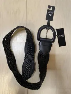 新品 LAUREN RALPH LAUREN 編み込み ベルト XS ブラック