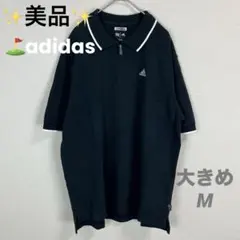 美品⭐︎ adidas ハーフジップ ゴルフウェア ポロシャツ ブラックMサイズのサムネイル