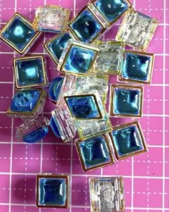 青とクリアのデコレーションパーツ【20個】