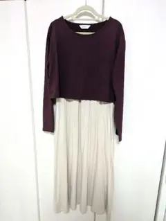 【美品】コニー　マタニティ　授乳　ワンピース　⭐︎ Burgundy / L