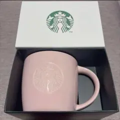 スタバ ギフトボックス入り耐熱グラスロゴマグピンクベージュ 355ml 新品