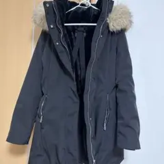 ZARA ブラック ダウンジャケット ファー付き