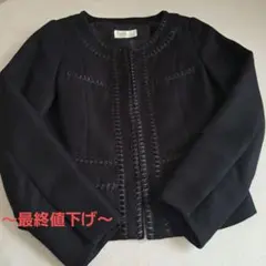 最終値下げ♪【試着のみ】ノーカラージャケット 黒