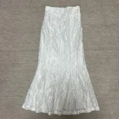 花柄レースマーメイドスカート[nh54] ホワイト レース フレアスカート