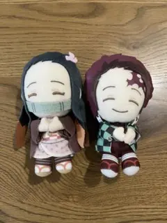 【美品】鬼滅の刃　ぽふっとぬいぐるみ　炭治郎　禰豆子 ぬいぐるみマスコット