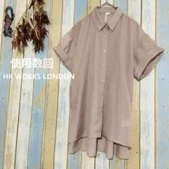 【HK WORKS LONDON 】シアーシャツ　ブラウス　透け感　半袖　Mのサムネイル