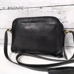 IL BISONTE ハネムーン レザー ショルダーバッグ ブラック - メルカリ