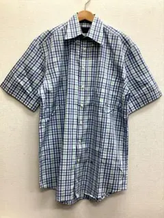ETRO エトロ メンズ シャツ 綿100% イタリア製 ブルー系 チェック M