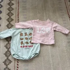 ロンパース・長袖トップスセット　80