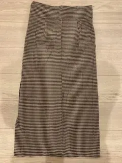 ZARA チェックタイトスカート　ピンク×ブラック