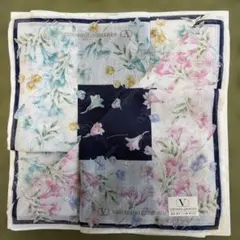 VALENTINO GARAVANI ハンカチ 花柄 ネイビーのサムネイル