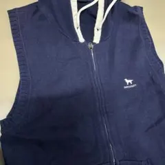 DOG DEPT フード付きネイビーニットベスト