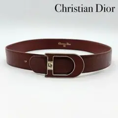 Christian Dior クリスチャンディオール CD レザー ベルト 茶のサムネイル