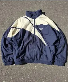 Reebok ナイロンジャケット ネイビー/アイボリー　archive古着90s