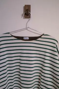 ORCIVAL オーシバル 裏起毛 ボーダーカットソー グリーン フランス