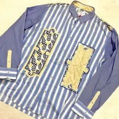大きいサイズ・XL✨河谷シャツ ギンガムチェック 刺繍 長袖シャツ オレンジ 大きいサイズ・XL✨河谷シャツ ギンガムチェック 刺繍 長袖シャツ