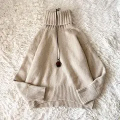 ギャルリーヴィー　タートルネック　ファインウールハイネックプルオーバー　ベージュ