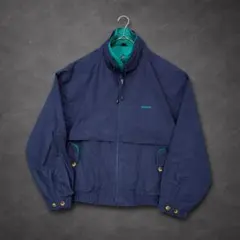 90s ナイロンスウィングトップ　企業ロゴ US古着　短丈ボックス