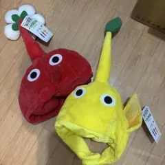 新品タグ付き！ピクミンなりきり帽子　赤ピクミン　黄ピクミン2個セット