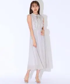 レディアゼル 　ボウタイフリルプリーツワンピース
