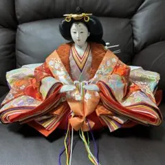 雛人形 親王飾り女雛のみ 伝統工芸品 寿扇付き 峰山 作 - メルカリ
