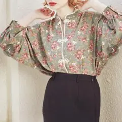 【jouetie】チャイナルーズシャツ グリーン