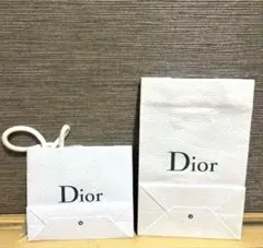 Dior ホワイトショップ袋 大・小セット