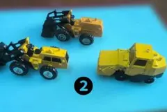 黄色のショベル付きミニカー3台セット