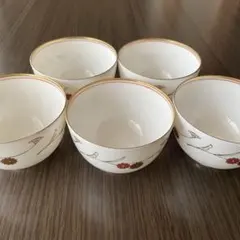 茶味清風 前畑　庫山窯　彩磁菊　煎茶揃　湯飲み　5個セット