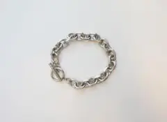 ステンレススチール チェーンブレスレット Tバー留具 シルバー925 