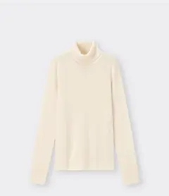 美品　GU リブタートルネックセーター　S