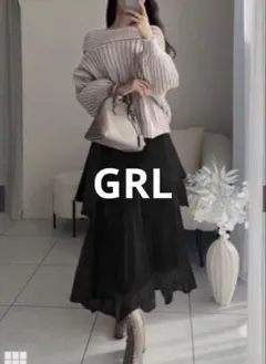 GRL グレイル チュールティアードスカート ai93 ブラック