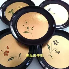 【お値下げ】【未使用】漆器 菓子器 金銀箔工芸　花模様