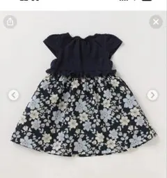 プティマイン　カットレース花柄ドッキングワンピース　チュニック　アプレレクール