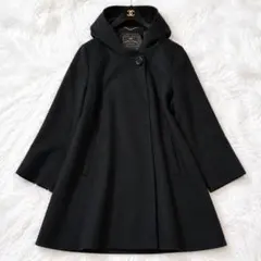 50サイズ 23区 ロロピアーナ 20周年 ウールコート 黒 大きいサイズ