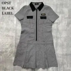 オプストブラックレーベル【S】ひざ丈ワンピース Aライン マイクロチェック柄