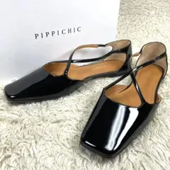 『新品級』PIPPICHIC AMBER toe shoes 6 ストラップ　黒