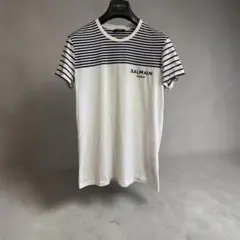 バルマン　ホワイト×ネイビー　ボーダーTシャツ S レアモデル　最終価格のサムネイル